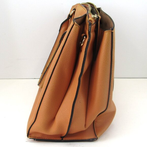 Seven Days Lifestyles & Dreams Brown Vegan Double Handled Handbag 9 1/2"X13" - Picture 3 of 9